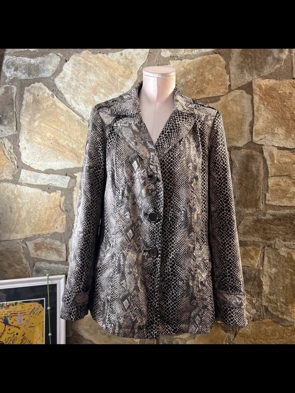 Esprit Snake Print Jacket Size Medium